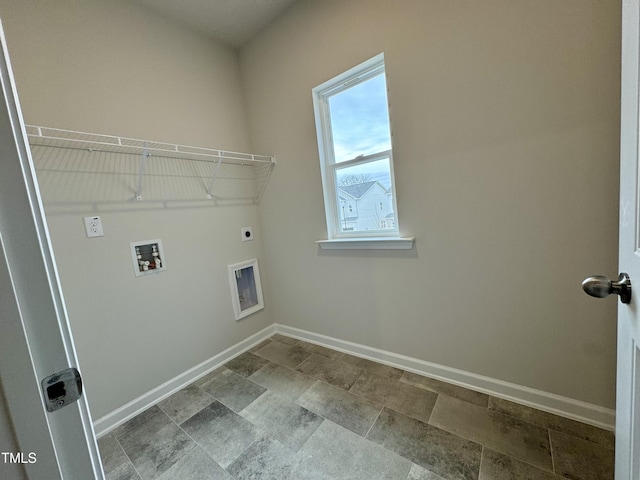 laundry area with washer hookup and hookup for an electric dryer