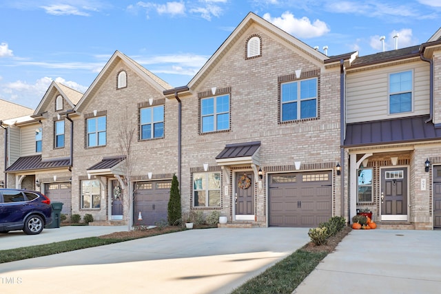 view of property featuring a garage