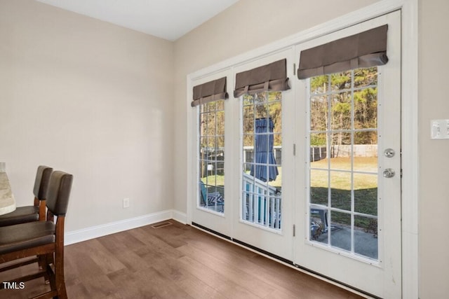 entryway featuring dark hardwood / wood-style flooring and a wealth of natural light