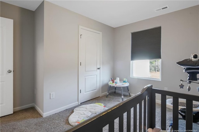 bedroom featuring carpet