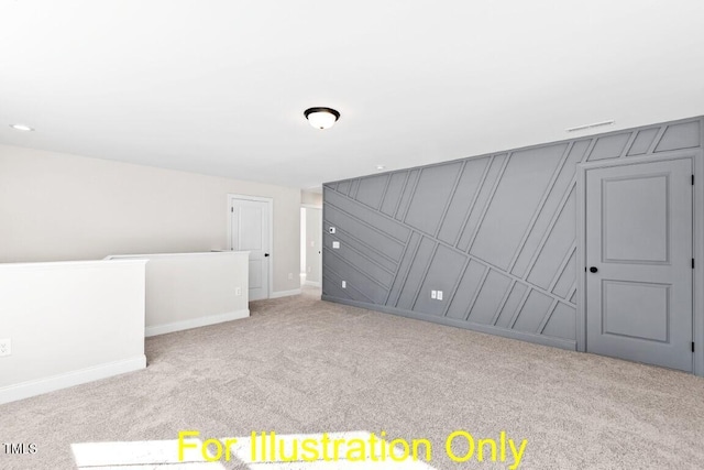 bonus room with light carpet