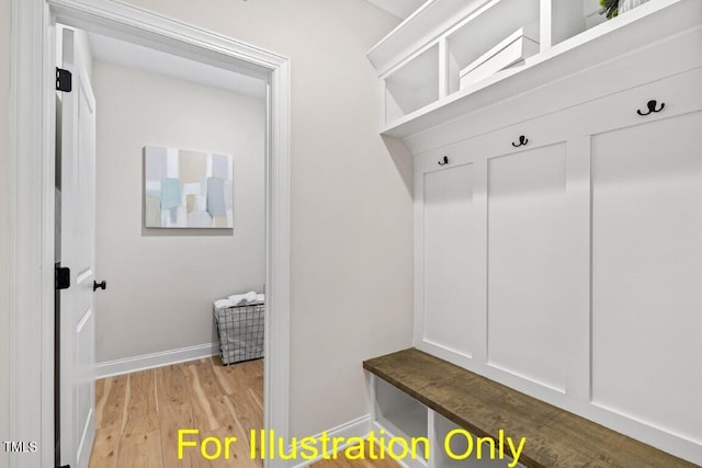 mudroom with light wood-type flooring