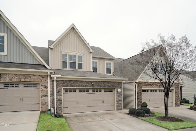 view of front of home with a garage