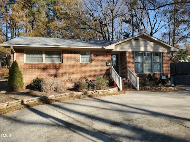 view of single story home