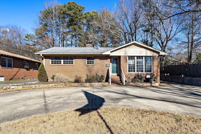 view of single story home