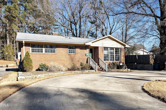 view of single story home