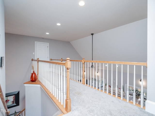 hallway with recessed lighting