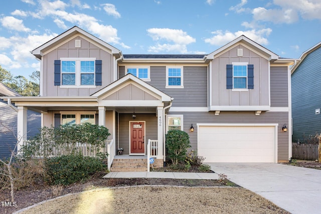 craftsman-style house with a garage