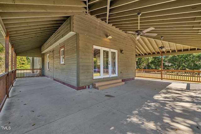 view of patio / terrace featuring ceiling fan