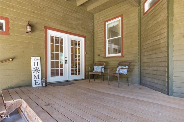 deck with french doors