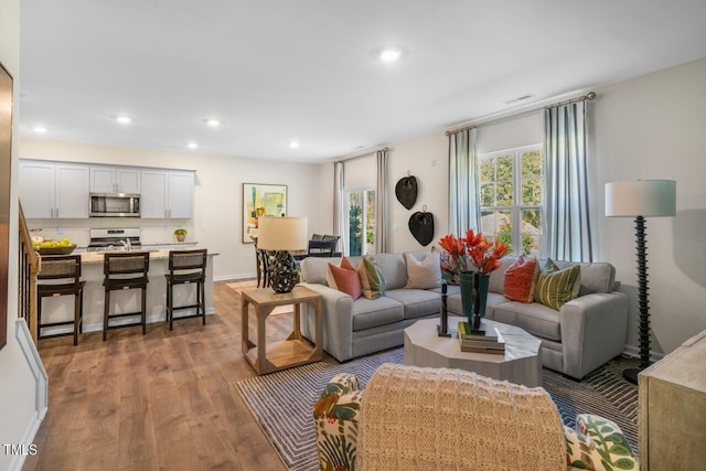 living room featuring hardwood / wood-style flooring