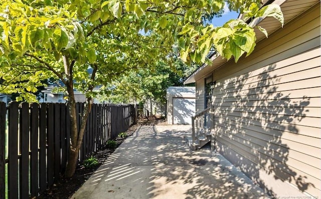 view of property exterior featuring a patio