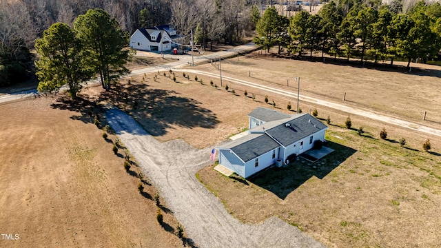 aerial view featuring a rural view