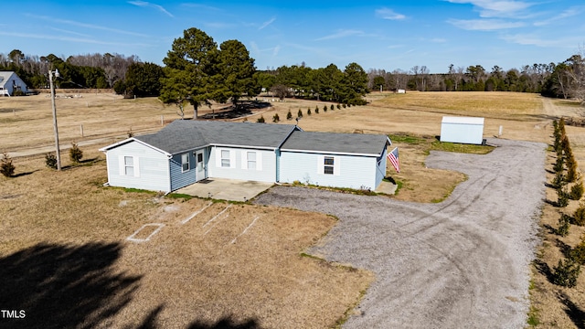 drone / aerial view featuring a rural view