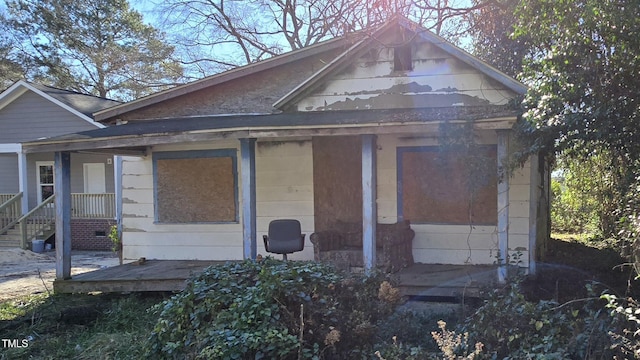 exterior space with covered porch