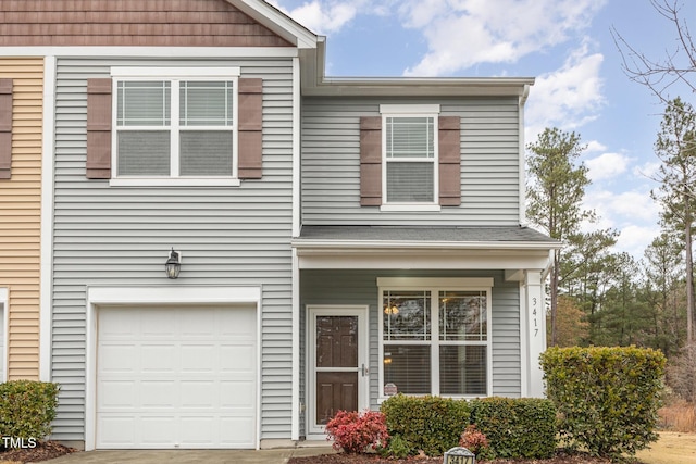 view of front of home featuring a garage