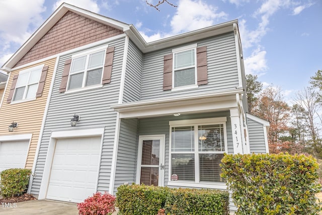 view of front of property featuring a garage