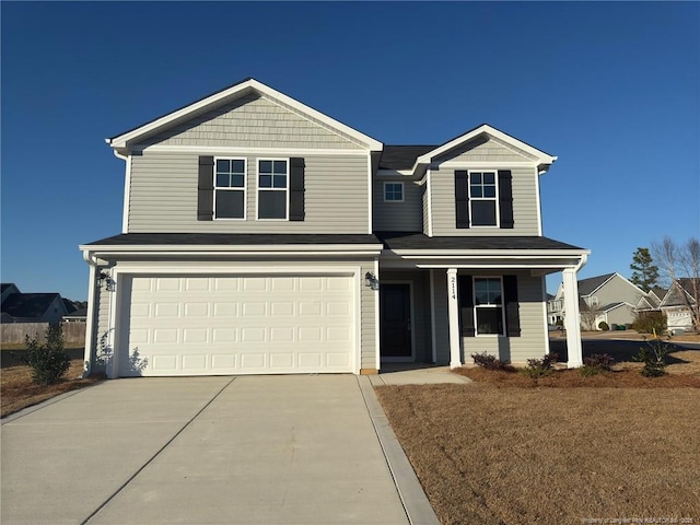 view of front of home with a garage