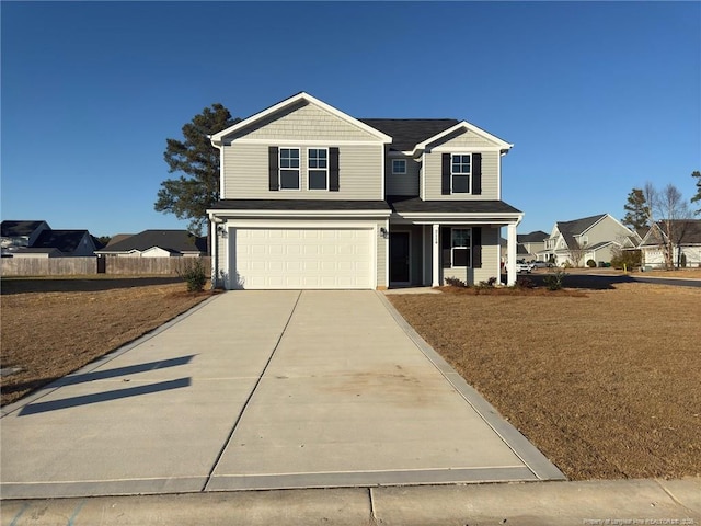 view of property with a garage