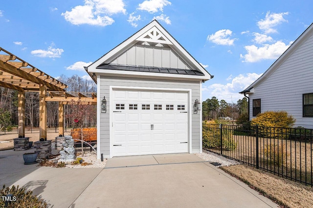 view of garage