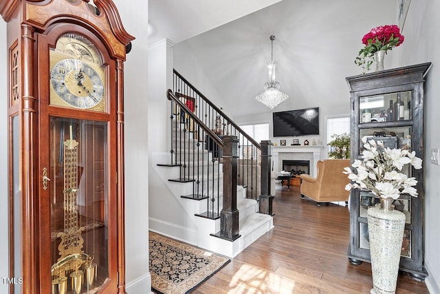 entryway with hardwood / wood-style floors