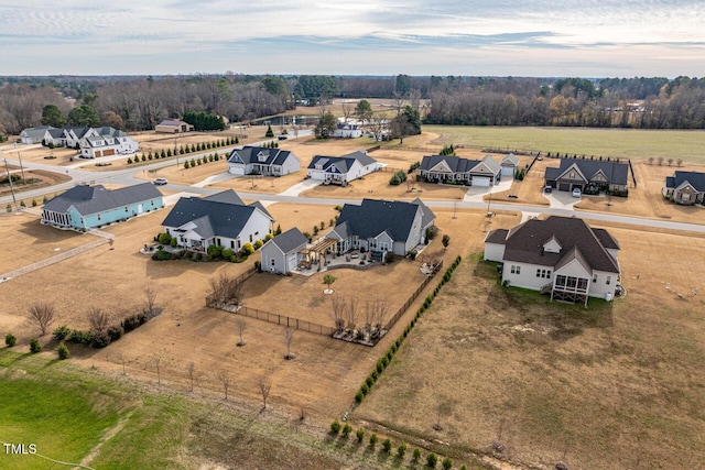 drone / aerial view with a rural view