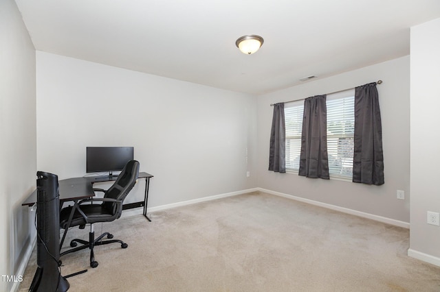 view of carpeted office