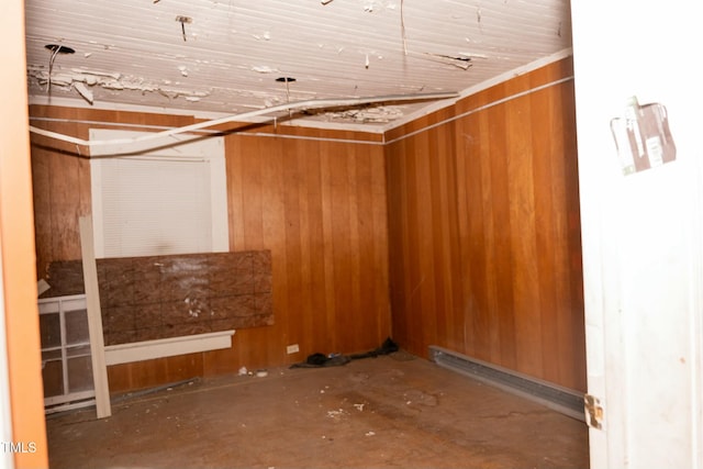 interior space with wood walls