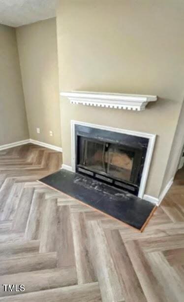 room details with parquet flooring