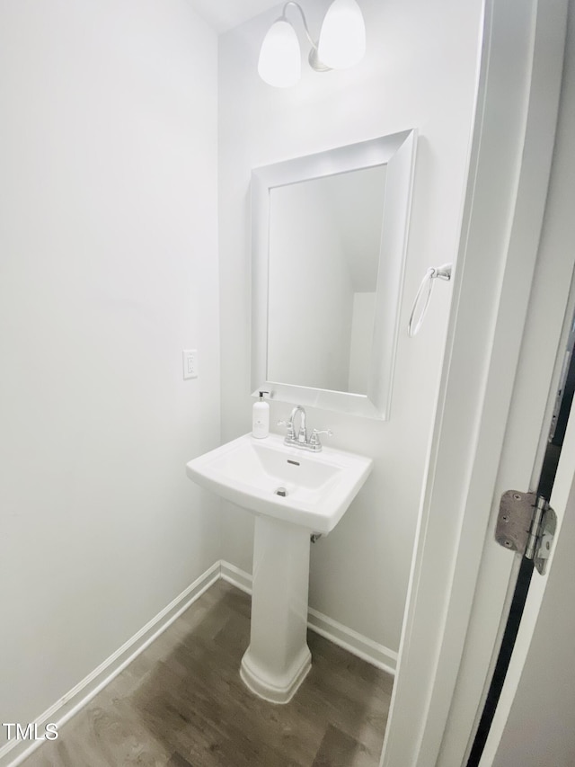 bathroom featuring hardwood / wood-style floors