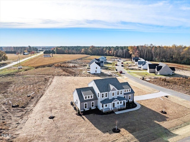 bird's eye view with a rural view