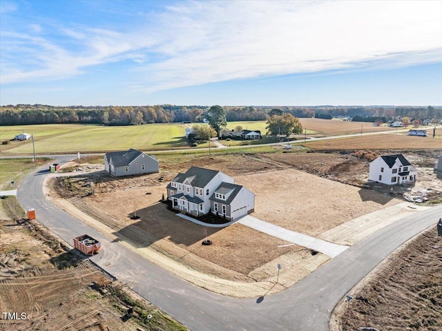 drone / aerial view with a rural view