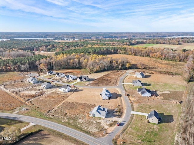 aerial view with a rural view