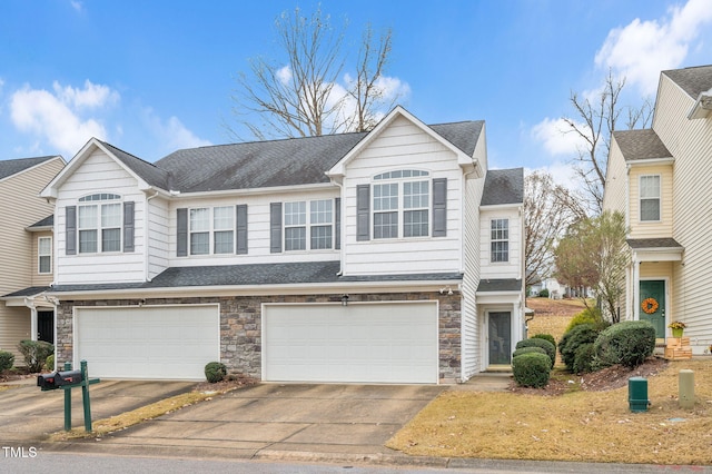 view of front of house with a garage