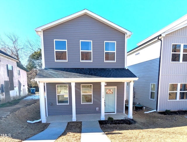 view of front property featuring a porch