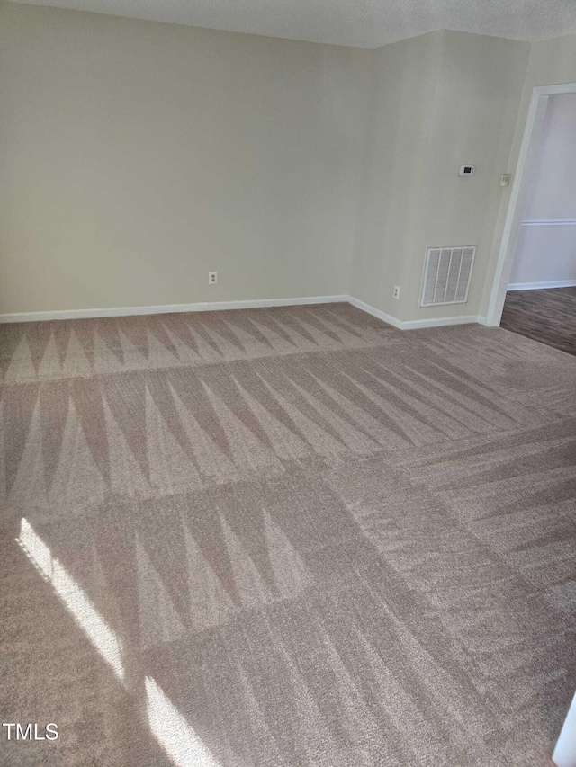 spare room with carpet flooring and a textured ceiling