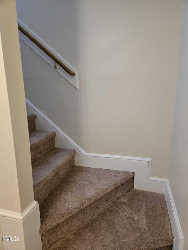 stairs with carpet floors