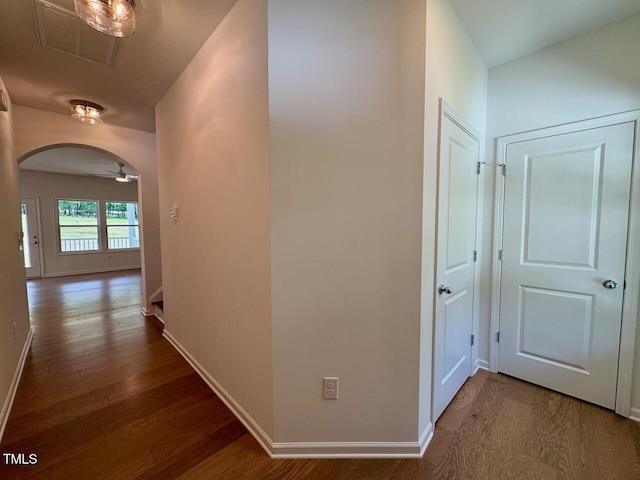 45 Covey Rise Way, Lillington, NC 27546 - corridor featuring wood finished floors and arched walkways