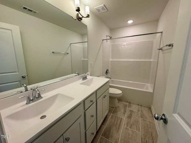 45 Covey Rise Way, Lillington, NC 27546 - bathroom featuring double vanity, bathtub / shower combination, and recessed lighting