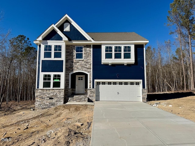 view of front facade with a garage