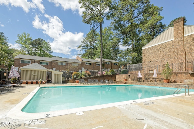 view of pool with a patio