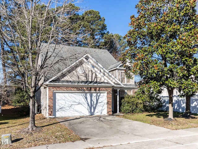 view of front of house with a garage