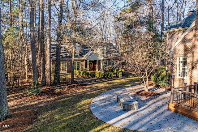 view of yard featuring a deck