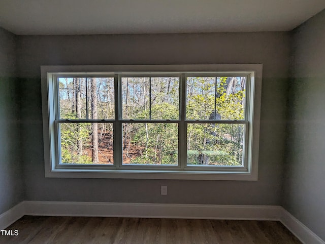 unfurnished room featuring hardwood / wood-style flooring