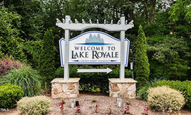 view of community sign