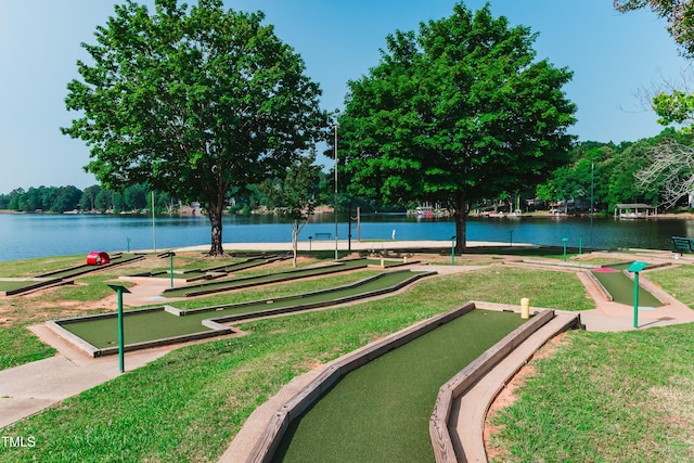 view of property's community featuring a water view