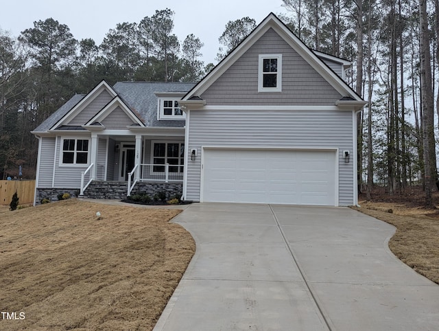 view of front of property featuring a porch