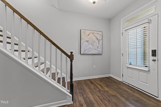 foyer entrance featuring dark hardwood / wood-style flooring and plenty of natural light