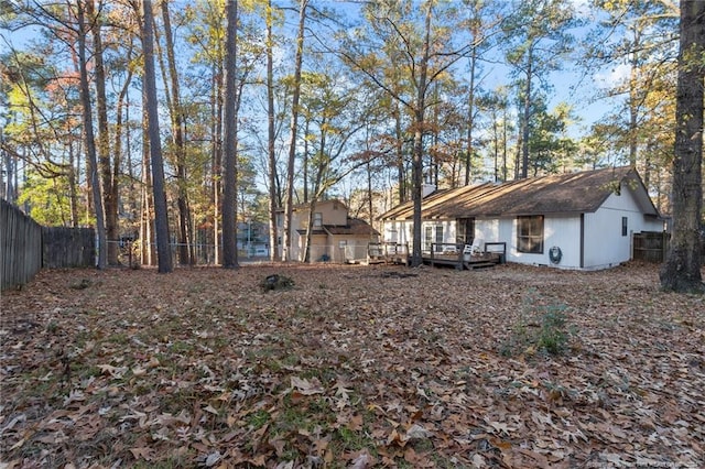 view of yard featuring a deck