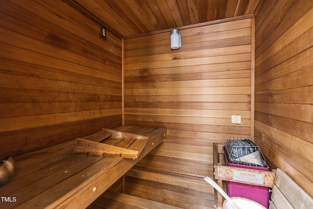 view of sauna